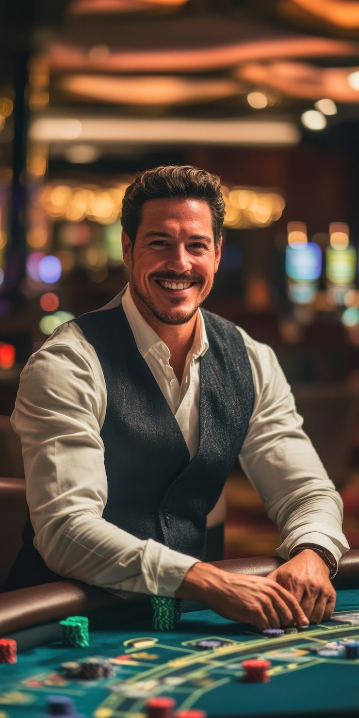 Visual live casino dengan dealer nyata dan pemain menggunakan perangkat mobile di Indonesia